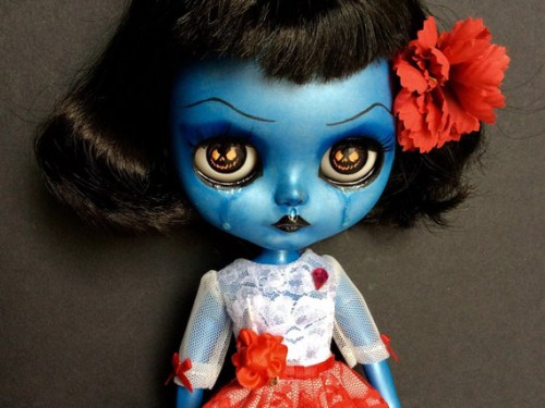 BLEU Blythe custom doll OOAK by AzyWorld