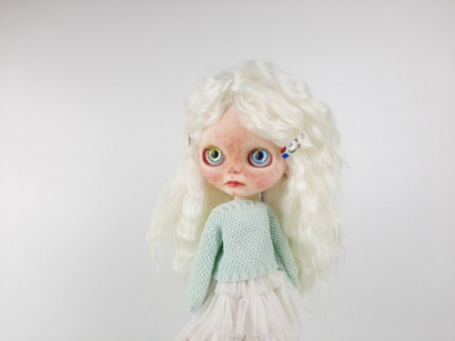 SOLD Blythe Custom blonde hair Albino Doll Ooak Art doll by Alinari by AlinariShop