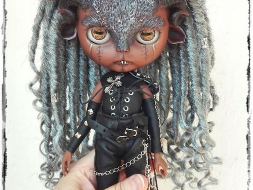 ASTAROTH Pagan Goth Goat boy Blythe custom doll by Antique Shop Dolls by AntiqueShopDolls