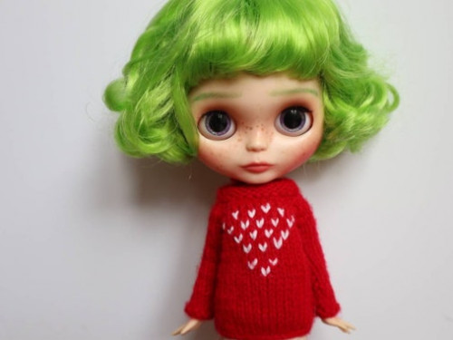 Custom Blythe doll Green hair by HexLittleWitchlings