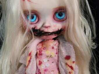 Blythe doll zombie Summer from Walking Dead by artbycarla